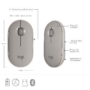 Logitech Pebble M350 Wireless Mouse (Sand)