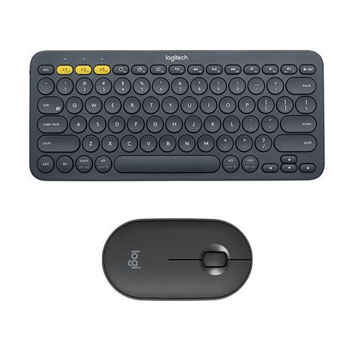Logitech K380 Wireless Multi Device Bluetooth Keyboard for PC/Mac/Laptop/Smartphone/Tablet with M350 Pebble Bluetooth Wireless Mouse (Graphite)